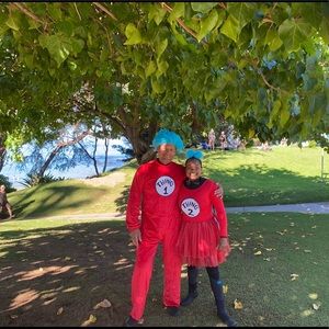 Thing one and thing two adult costumes!